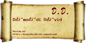 Dömsödi Dávid névjegykártya