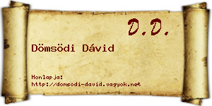 Dömsödi Dávid névjegykártya